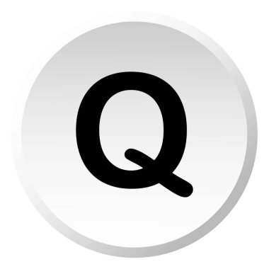 Resimli Simge Arka Planda İzole - Q