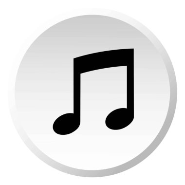 Resimli Simge Arka Planda İzole - Müzik Notası