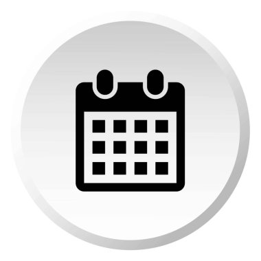 Resimli Simge Arka Planda İzole - Aylık Takvim