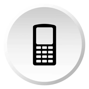 Resimli Simge Arka Planda İzole - Cep Telefonu Walkie 