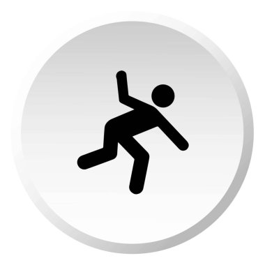 Resimli Simge Arka Planda İzole - Man Falling Over