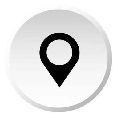 Resimli Simge Arka Planda İzole - Uzun Harita İşaretçisi Ope