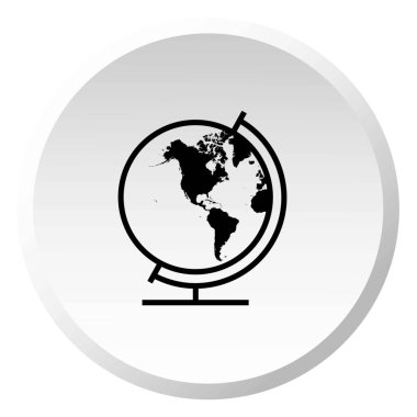 Resimli Simge Arka Planda İzole - Globe North America 