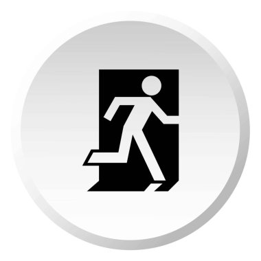 Resimli Simge Arka Planda İzole - Yangın Çıkışı