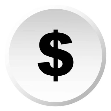 Resimli Simge Arka Planda İzole - Dolar İşareti