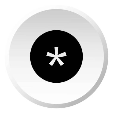 Resimli Simge Arka Planda İzole - Daire Yıldız Dolgusu