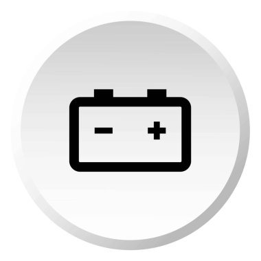 Resimli Simge Arka Planda İzole - Pil Uyarısı