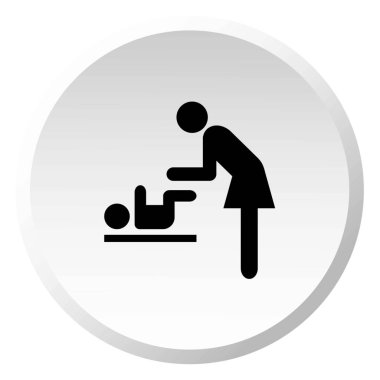 Resimli Simge Arka Planda İzole - Bebek Değişimi