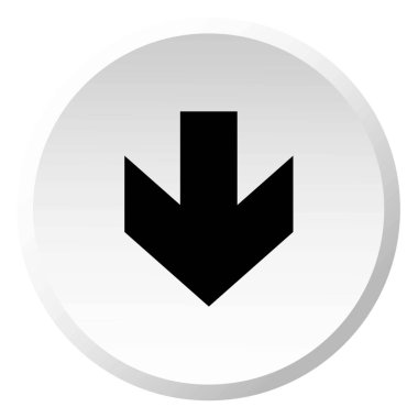 Resimli Simge Arka Planda İzole - Aşağı Ok