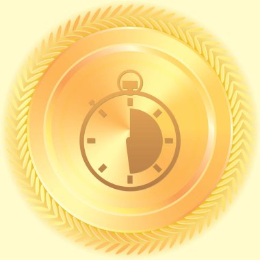 Resimli Simge Arka Planda İzole - Kronometre Yarım Compl