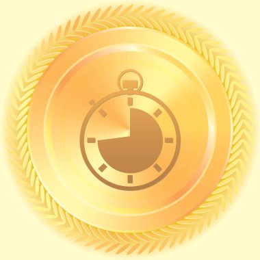 Resimli Simge Arka Planda İzole - Kronometre 3 Çeyrek