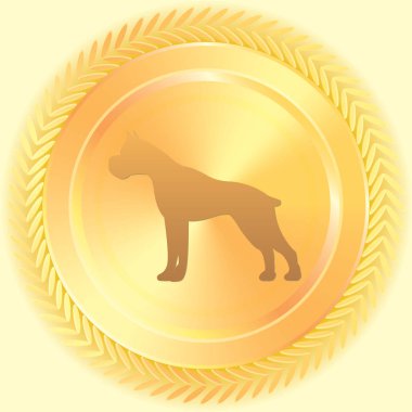 Resimli Simge Arka Planda İzole - Pitbull Guard Dog