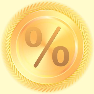 Resimli Simge Arka Planda İzole - Yüzde