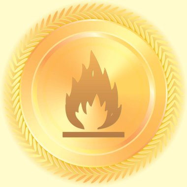 Resimli Simge Arka Planda İzole - Açık Alev