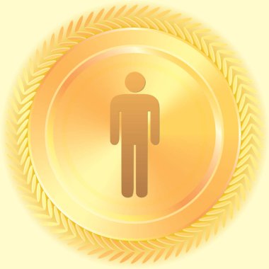 Resimli Simge Arka Planda İzole - Erkek Silueti