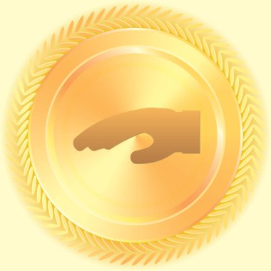 Resimli Simge Arka Planda İzole - El Avuç Aşağı