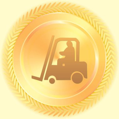 Resimli Simge Arka Planda İzole - Çatal Lift Truck