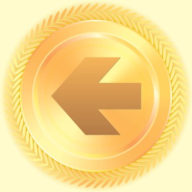 Resimli Simge Arka Planda İzole - Sol Ok