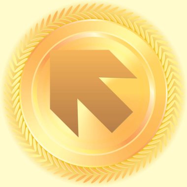 Resimli Simge Arka Planda İzole - Solyukarı Ok