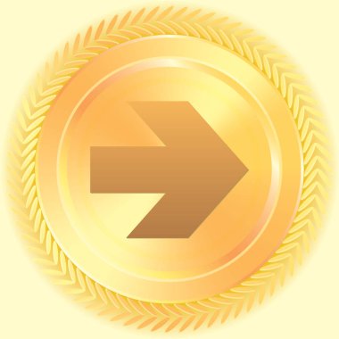 Resimli Simge Arka Planda İzole - Ok Sağ