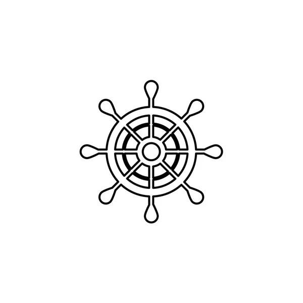 Icono ilustrado aislado sobre un fondo - Rueda de la nave — Archivo Imágenes Vectoriales