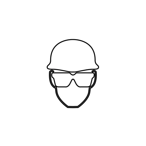 Ícone Ilustrado Isolado em Fundo - Óculos de Segurança e H — Vetor de Stock