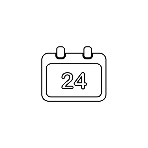 Icono ilustrado aislado sobre un fondo - Día del calendario redondeado — Vector de stock