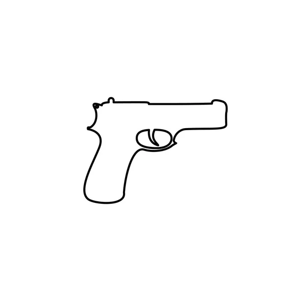 Icône illustrée isolée sur un fond - Pistolet — Image vectorielle