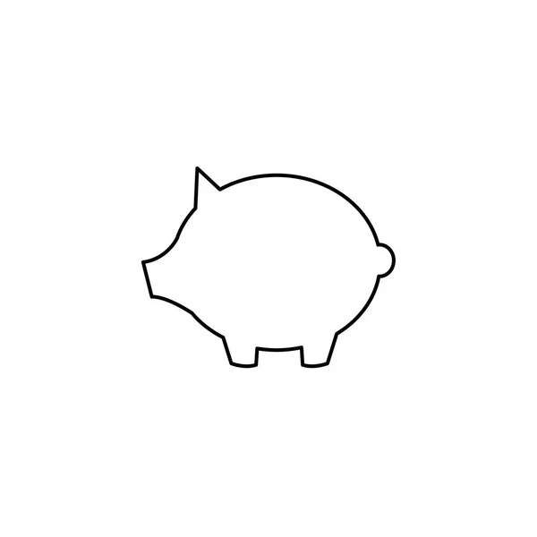 Icône illustrée isolée sur un fond - Piggy Bank — Image vectorielle