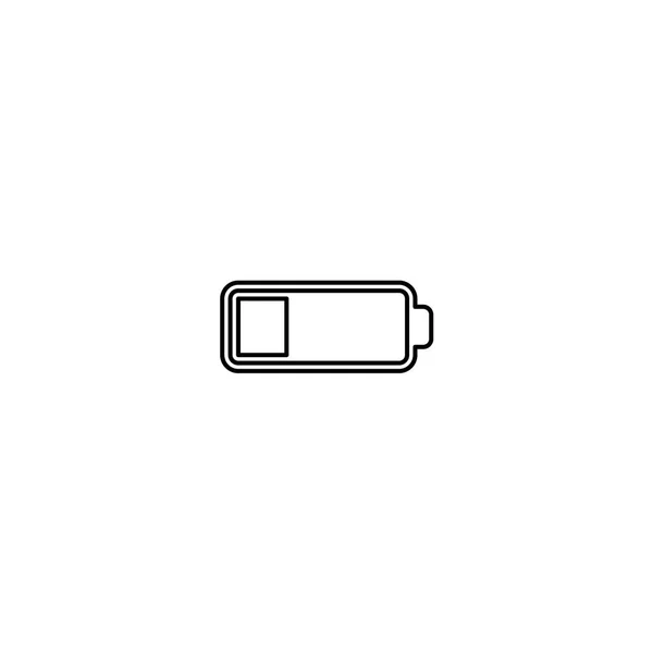 Icono ilustrado aislado sobre un fondo - Batería baja — Vector de stock