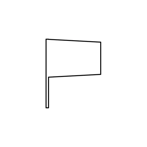Icône illustrée isolée sur un fond - Drapeau de l'arc inférieur — Image vectorielle