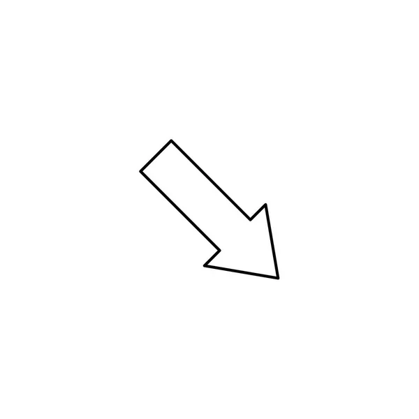 Illustrerad ikon isolerad på en bakgrund-nedre HÖGERPIL — Stock vektor