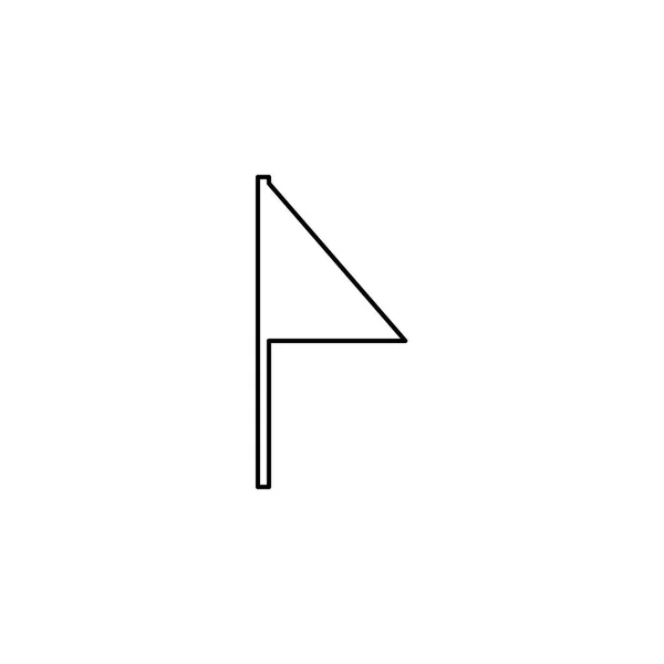 Icône illustrée isolée sur un fond - Drapeau triangulaire bas — Image vectorielle