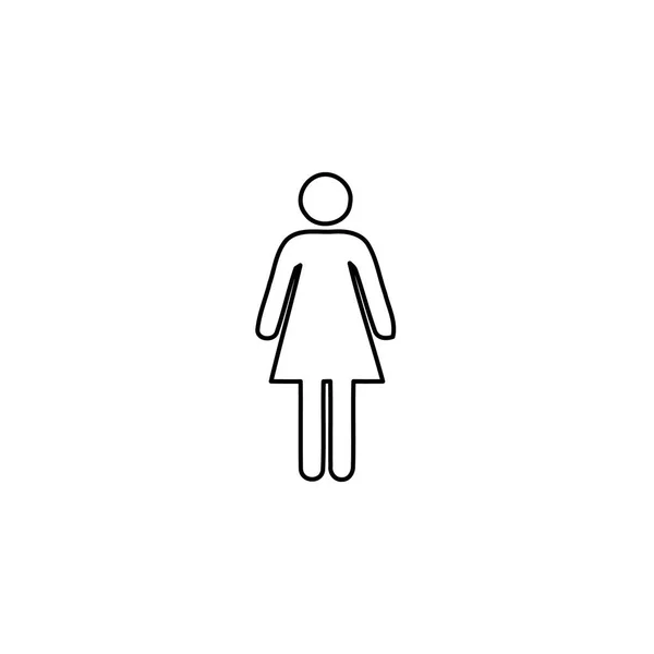 Ilustrowana ikona izolowane na tle-Kobieta — Wektor stockowy