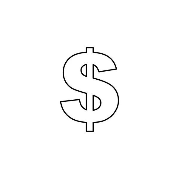 Icona illustrata isolata su sfondo - Segno del dollaro — Vettoriale Stock