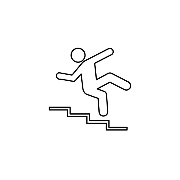 Icono ilustrado aislado sobre un fondo - Escaleras de peligro — Archivo Imágenes Vectoriales