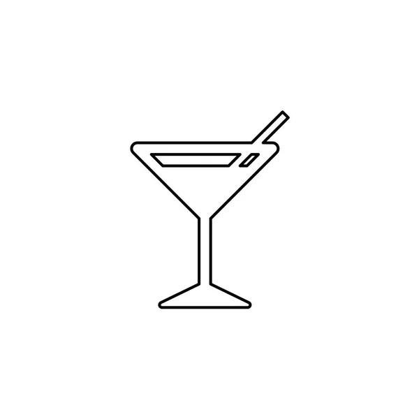 Icône illustrée isolée sur un fond - Cocktail — Image vectorielle