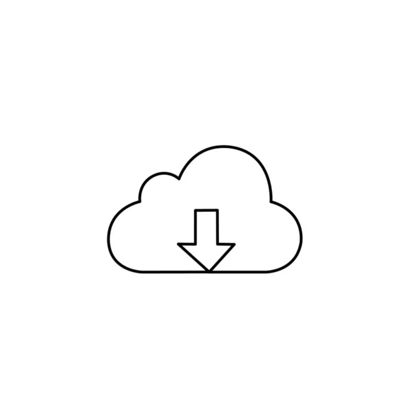 Icône illustrée isolée sur un fond - Cloud Télécharger — Image vectorielle