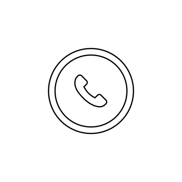 Ícone ilustrado isolado em um plano de fundo - Circle Phone Outline —  Vetores de Stock