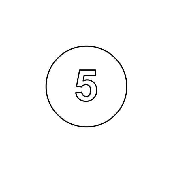 Ikona ilustrowana na białym tle-okrąg 5 wypełniony — Wektor stockowy