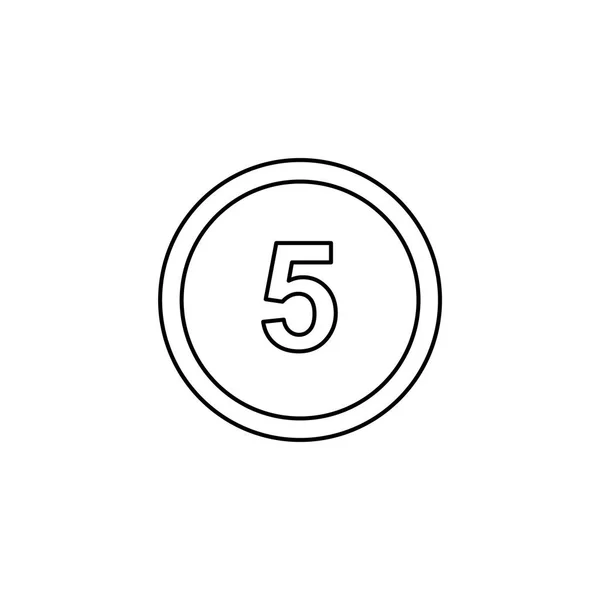 Ilustrované ikony izolované na pozadí-kruh 5 obrys — Stockový vektor