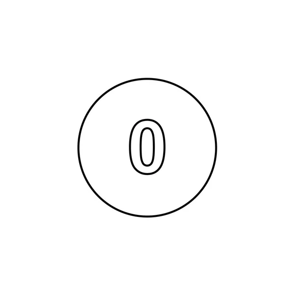 Icona illustrata isolata su uno sfondo - Cerchio 0 Riempito — Vettoriale Stock