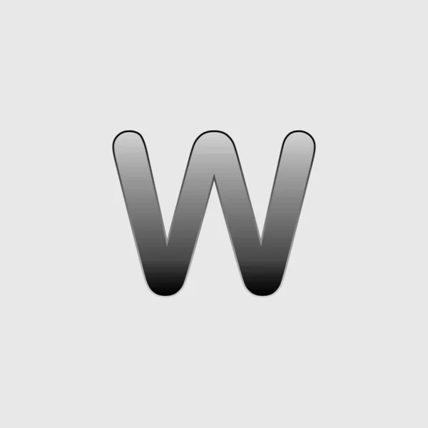 Illusztrált ikon izolált háttér-W — Stock Vector
