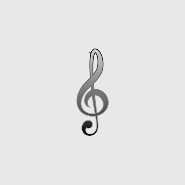 Иллюстрированная икона на заднем плане - Treble Clef — стоковый вектор