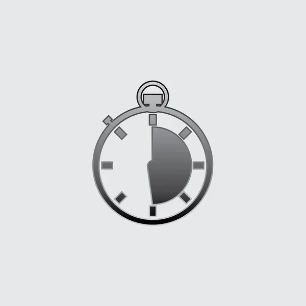 Icône illustrée isolée sur un fond - Chronomètre Demi Compl — Image vectorielle