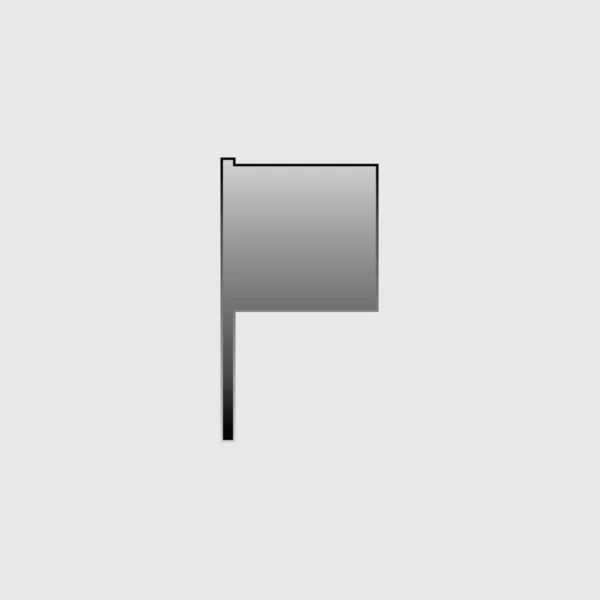 Icône illustrée isolée sur un fond - Drapeau carré — Image vectorielle