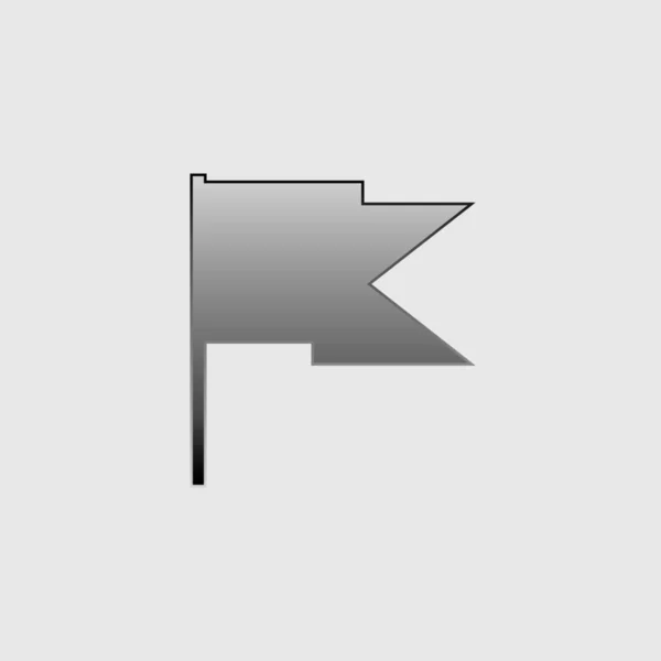 Icône illustrée isolée sur un fond - Drapeau carré découpé — Image vectorielle