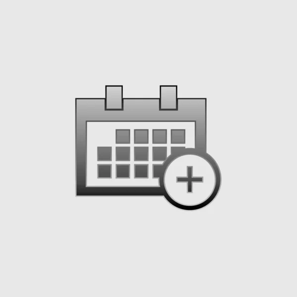 Icono ilustrado aislado sobre un fondo - Calendario cuadrado Añadir — Vector de stock