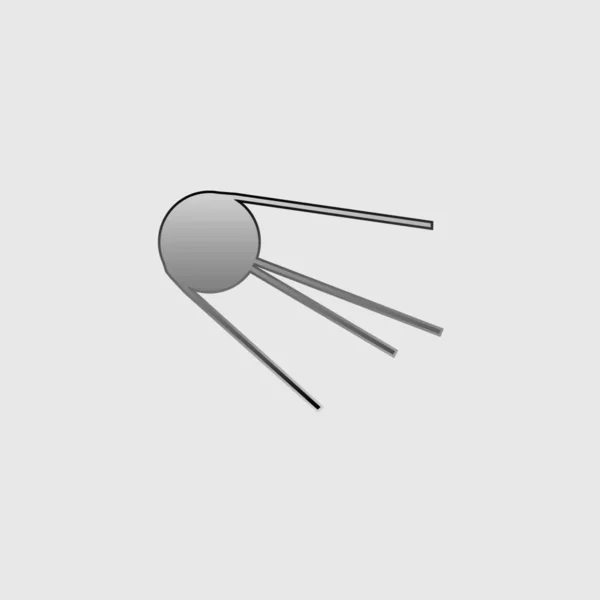 Icône illustrée isolée sur un fond - Spoutnik — Image vectorielle