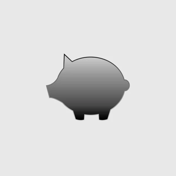 Icône illustrée isolée sur un fond - Piggy Bank — Image vectorielle
